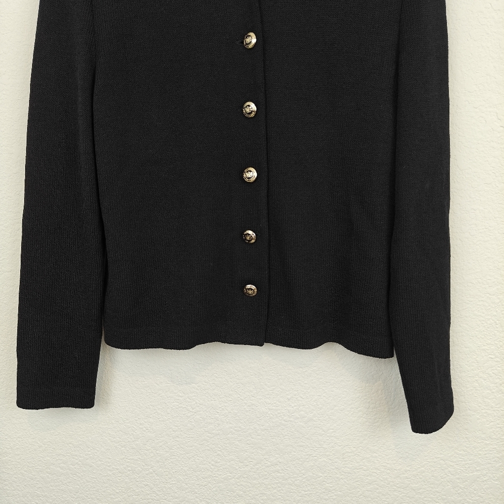 St. John Basics Mock Neck Button Up Padded Knit C… - image 2